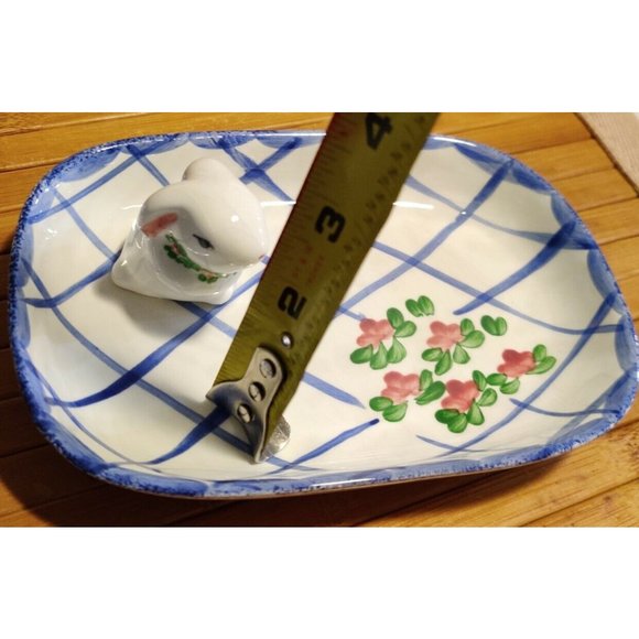 1996 Vintage Annalea Collection Anne Albutine Giftcraft Bunny Tray / Dish 5x7" - Picture 7 of 9